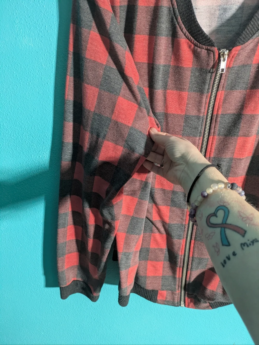 No Boundaries‎ Red and Black Plaid Utility Jacket 2XL Lightweight